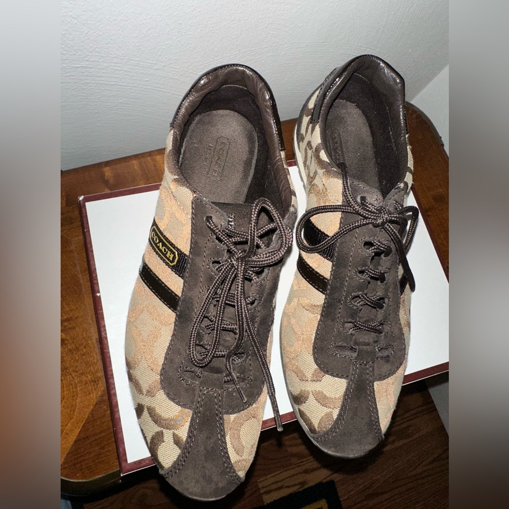 Brown Coach Logo Sneakers